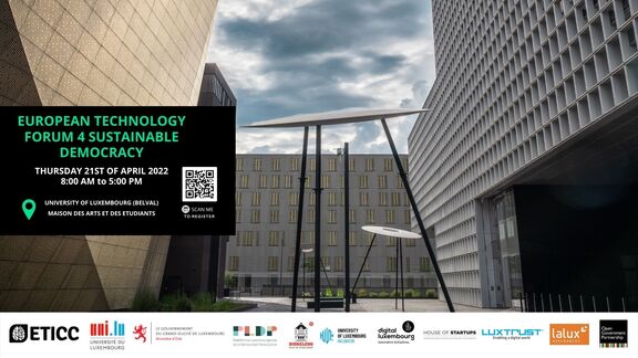 European Forum 4 Technology And Sustainable Democracy - Flyer European Forum 4 Technology And Sustainable Democracy - Flyer
